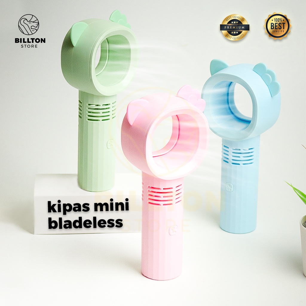 Kipas Angin Mini Portable Bladeless / Cute Mini Fan USB Rechargeable