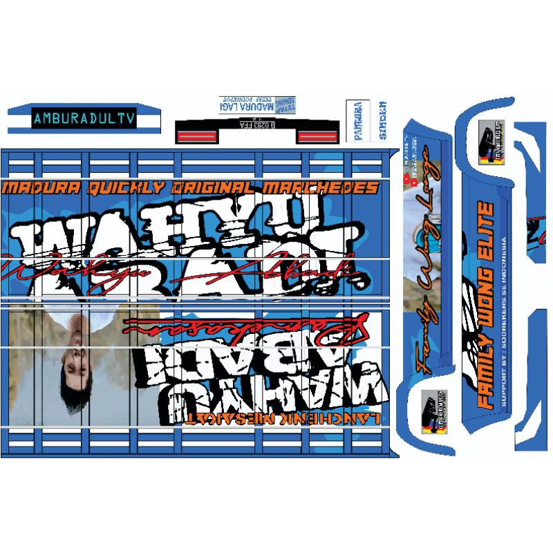 LEMBARAN STIKER PAPERCRAFT TRUK OLENG UKURAN BESAR WAHYU ABADI SKALA 16 MURAH