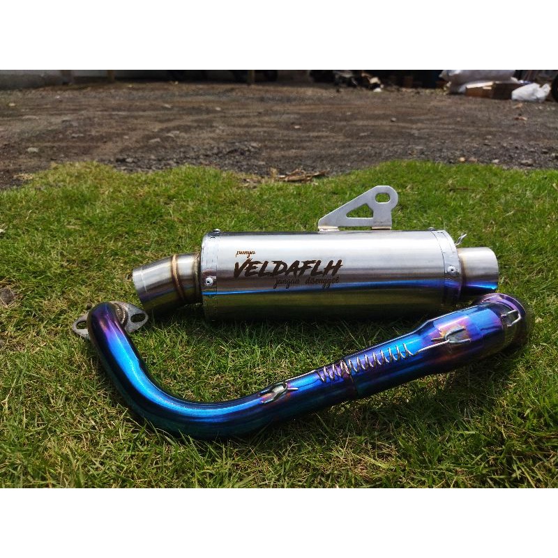 KNALPOT POLOS/LASER NAMA LEHER BLUEMOON (INLET 38/50) BEAT MIO VARIO AEROX SCOOPY NMAX PCX ADV DLL