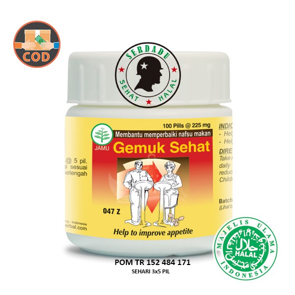 Gemuk Sehat 100 Pil Obat  Gemuk Penggemuk Badan Herbal 