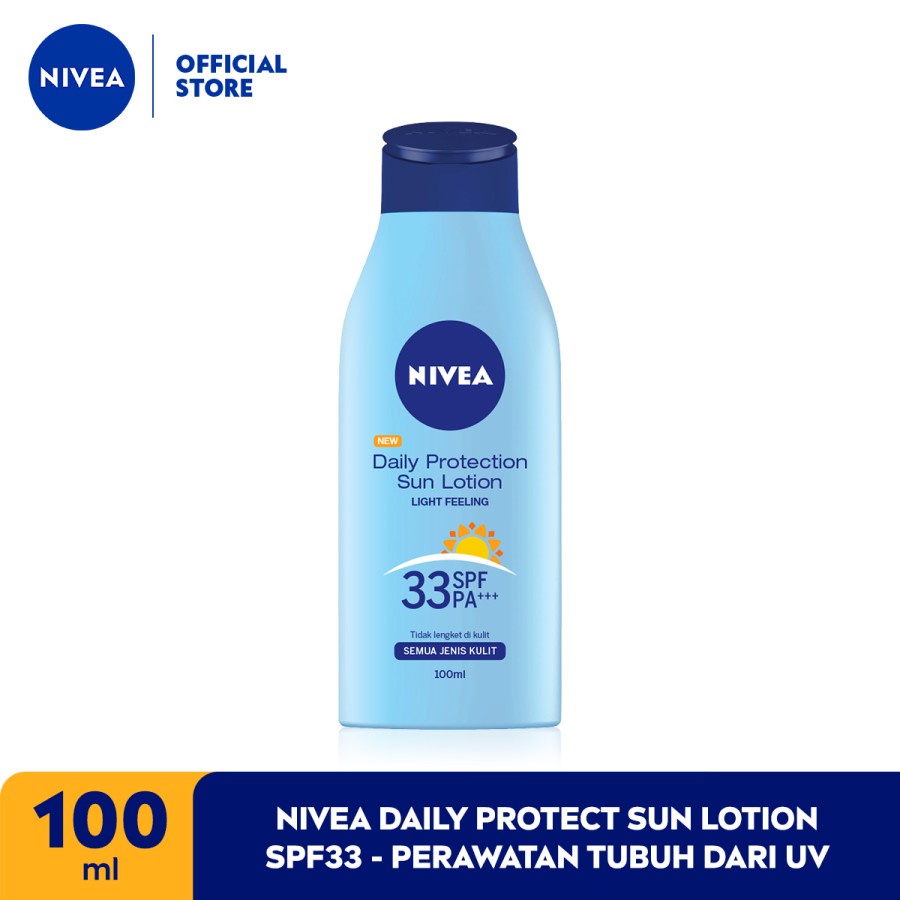 NIVEA Daily Protect Sun Lotion SPF33 100ml - Perawatan Tubuh Dari UV Matahari Sunscreen sunblock