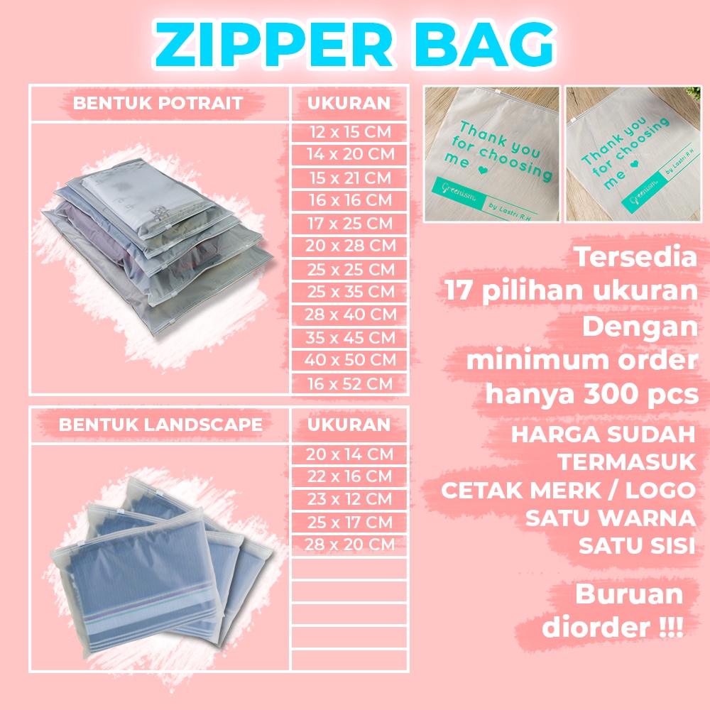 Jual Zipper Bag Plastik Ziplock Sablon Plastik Ziplock X Cm