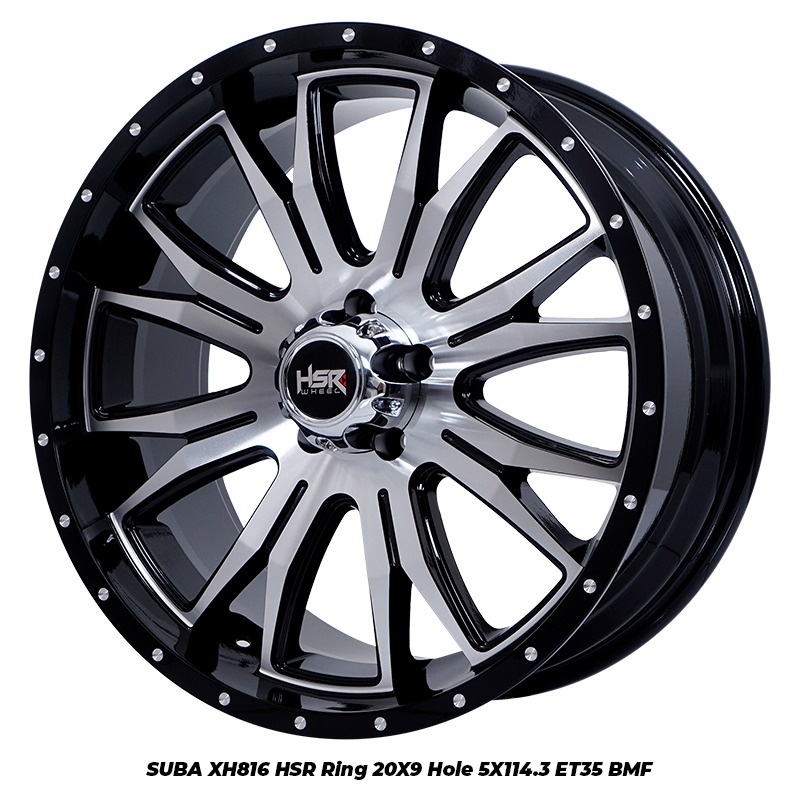 Velg R20 Mobil CRV Almaz Harier HSR SUBA XH816 Ring 20 Lubang 5 Black Polish