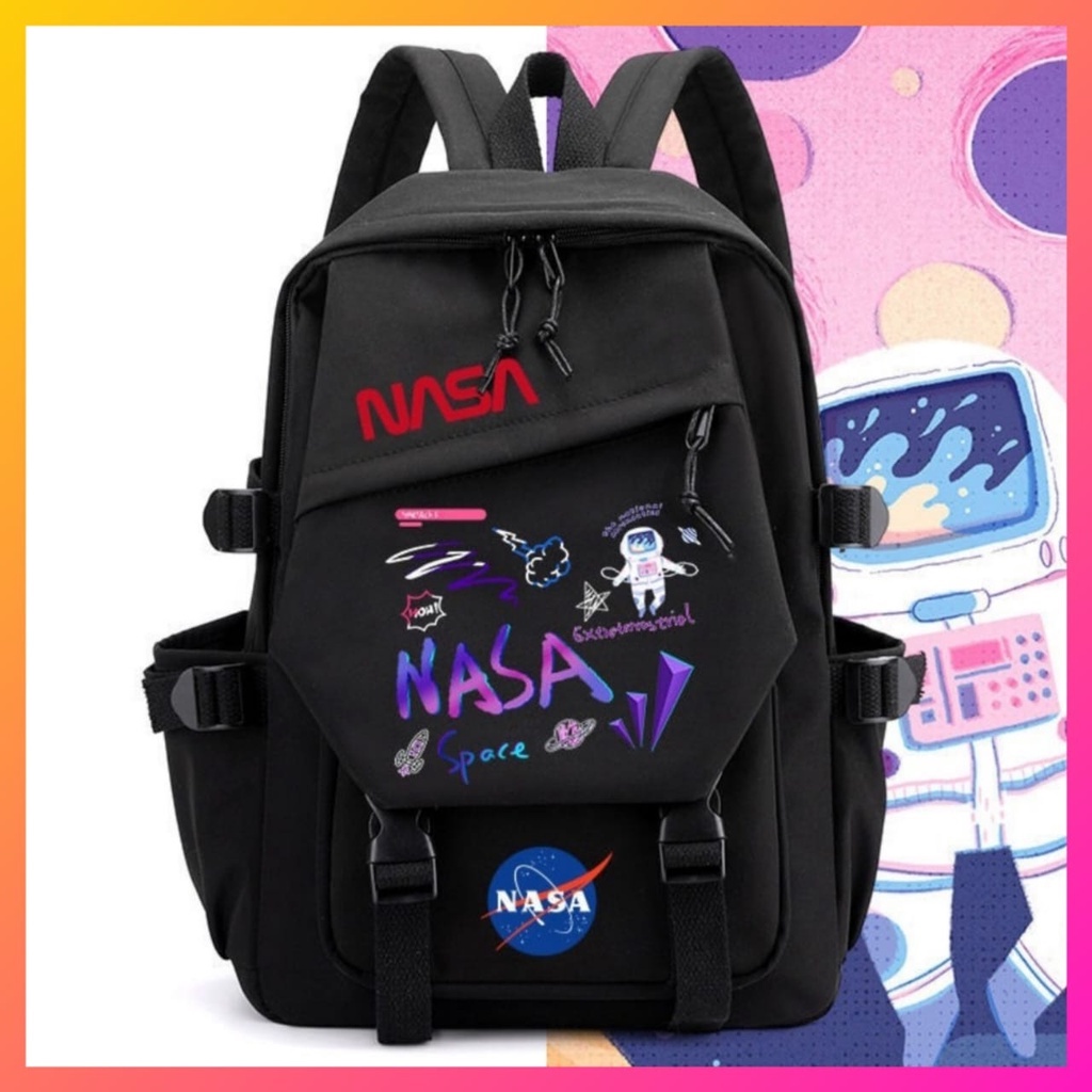 samasuka.shop - Tas sekolah anak laki-laki Sd / karakter NASA / Ransel anak Laki2 Tk / Tas anak Laki Laki Hitam / Astronot