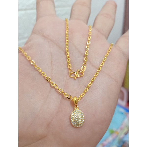 KALUNG DEWASA DAN LIONTIN PERAK 925 LAPIS MAS