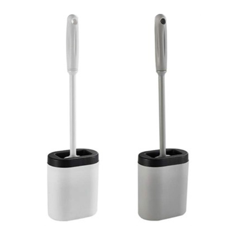 Set Holder Sikat Toilet Bahan Silikon Flexible Tahan Lama Cepat Kering Untuk Kamar Mandi