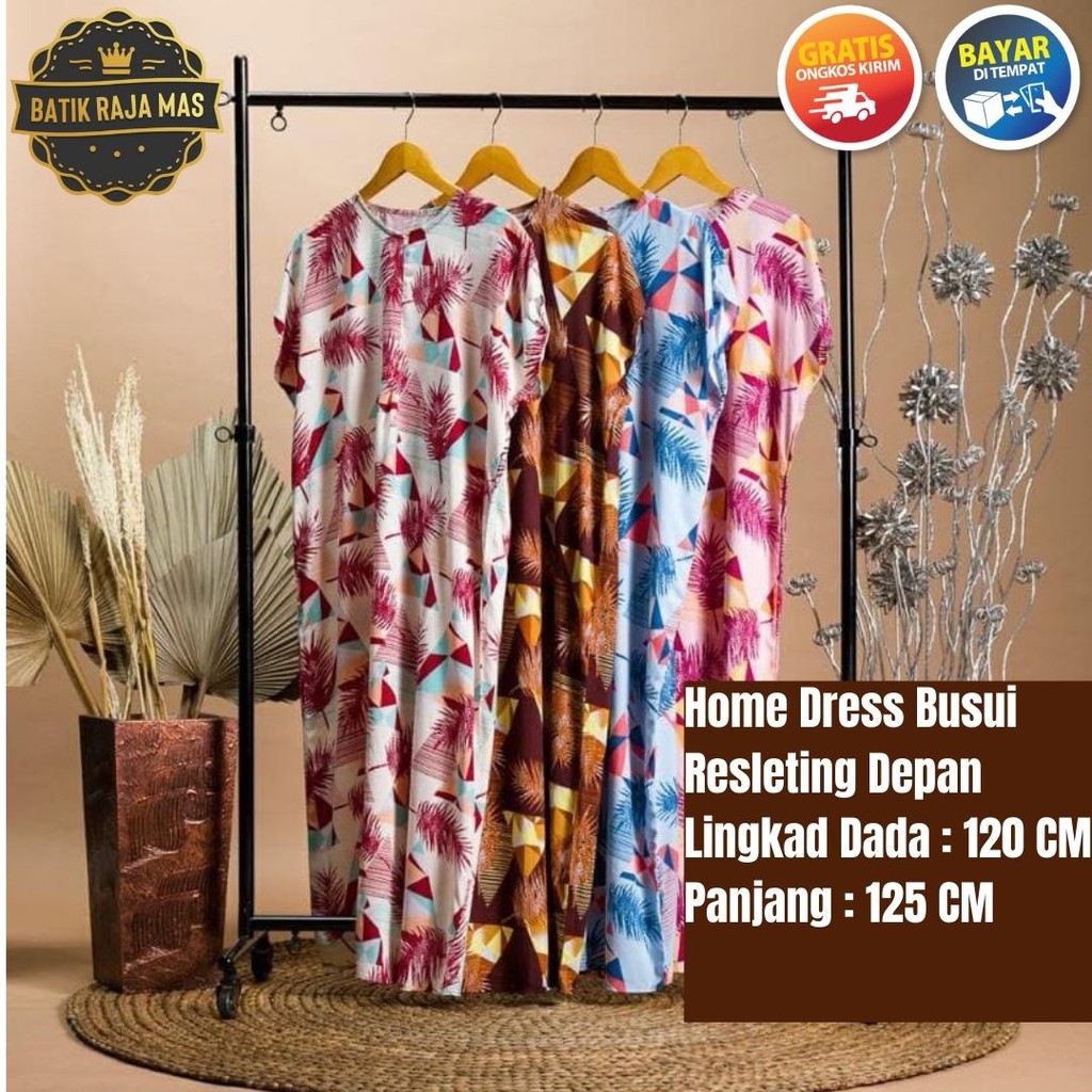 Daster Wanita Remaja Dewasa Ibu Ibu Orang Tua Busui Friendly Resleting Depan Rayon Viscose Premium H