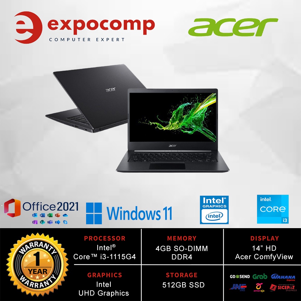 ACER A514-54-39E7 BLACK  i3 1115G4