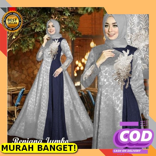 Panjang Baju Pesta Wanita Muslim Kondangan Brukat Mewah Elegan Gaun Muslimah Terbaru 2022 Maxy Hiany