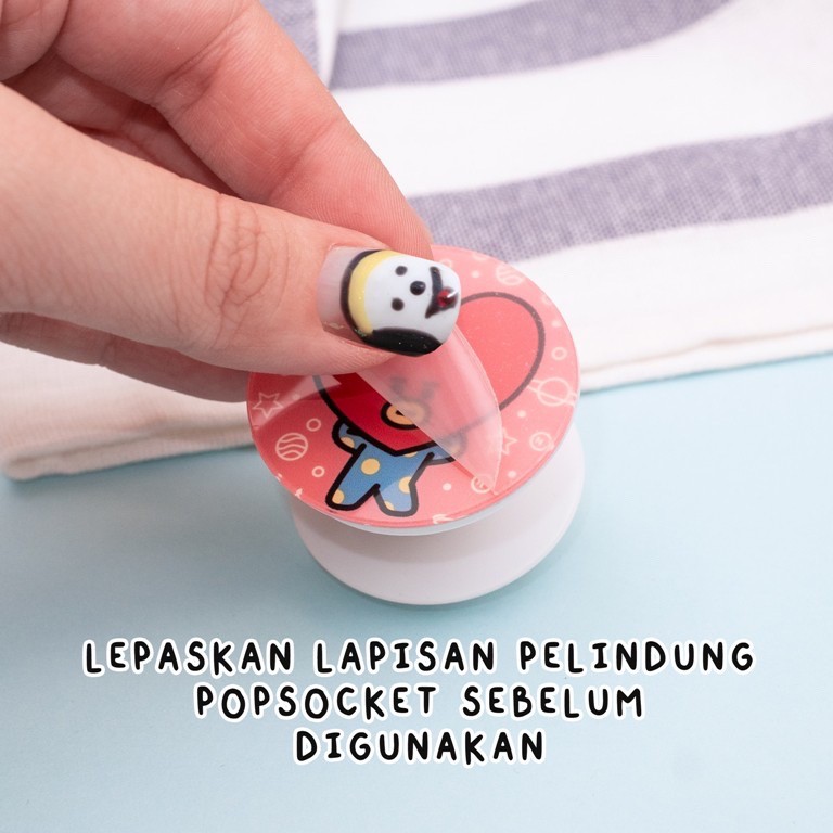 Popsocket BT21 Akrilik / Phone Holder Karakter BT21 / Phone Grip Kartun Bangtan Boys BT21 Army / Pop Socket Karakter Korea