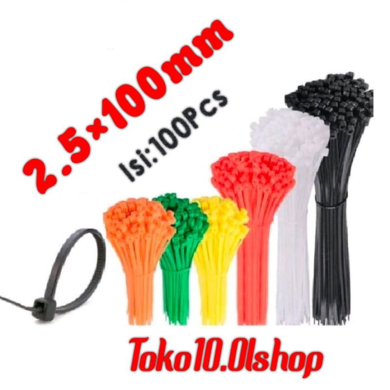 Cable Tie/ Kabel Ties 2.5x100( Panjang 10 CM) isi 100 Pcs ⭐ Toko10⭐