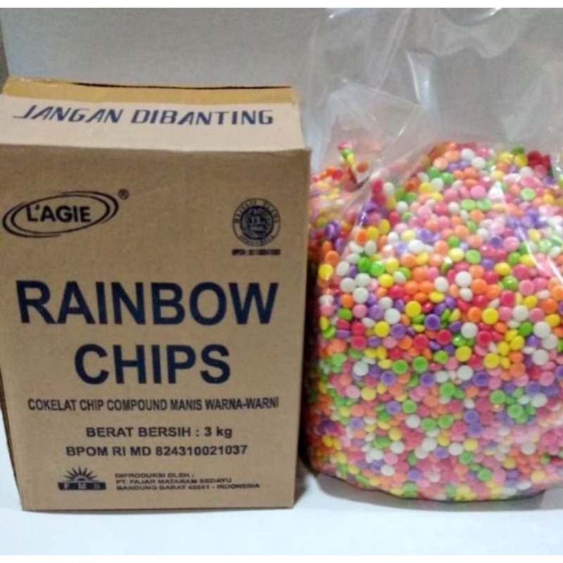 

Lagie choco chip/coklat chip rainbow 250gr