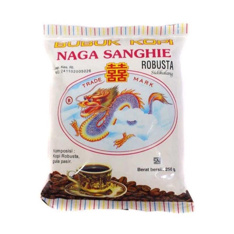 

Kopi Bubuk Robusta Naga Sanghie Sidikalang 500g dan 250g Halus