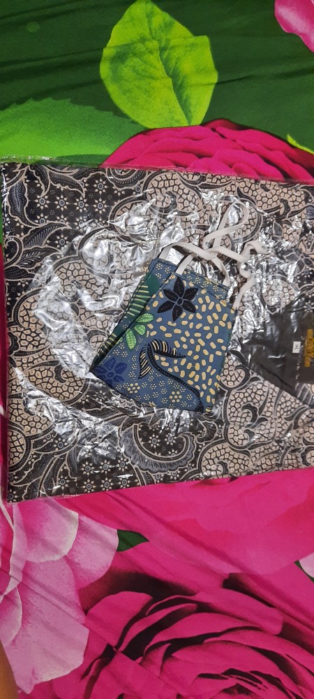 Batik Pria Asli Solo Full Furing Lengan Pendek Kain Baturadenan Motif Jadhah Abang