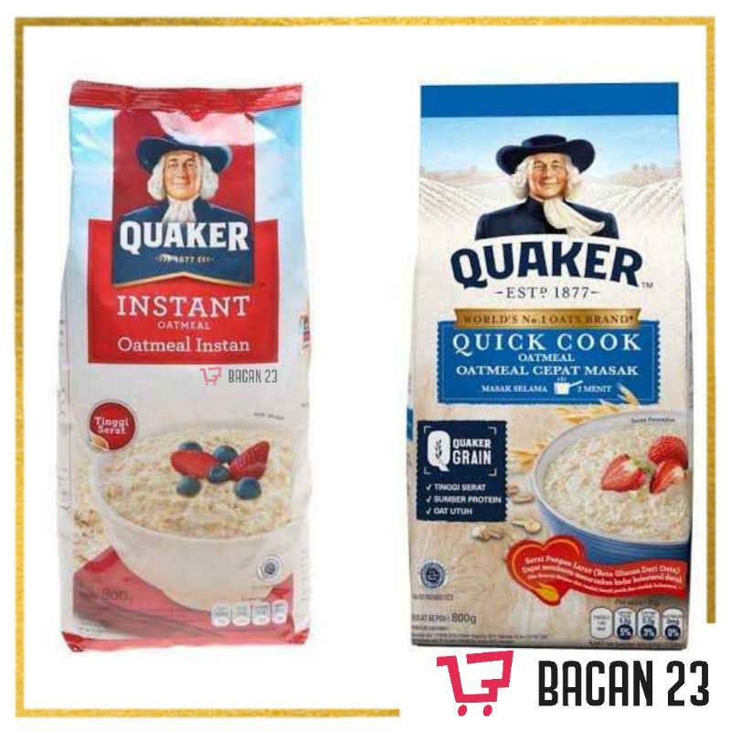 

Quaker Oats Oatmeal (800gr) / Sereal Instan Oat Meal / Bacan 23 - Bacan23
