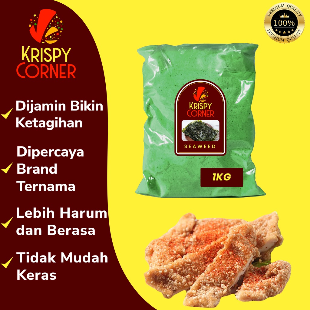 

Bumbu Tabur Rumput Laut Hijau Aneka Penyedap Snack Kentang Ayam Jamur Rasa Rumput Laut Seaweed 1Kg