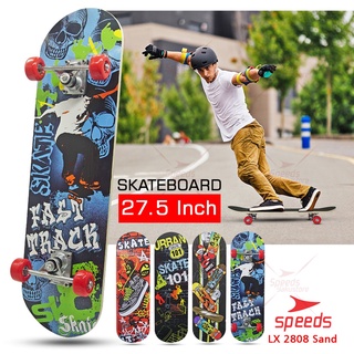 SPEEDS Papan Skateboard FullSet Dewasa Besar Alas Pasir Kayu Skate Board LX 028-2808 Sans