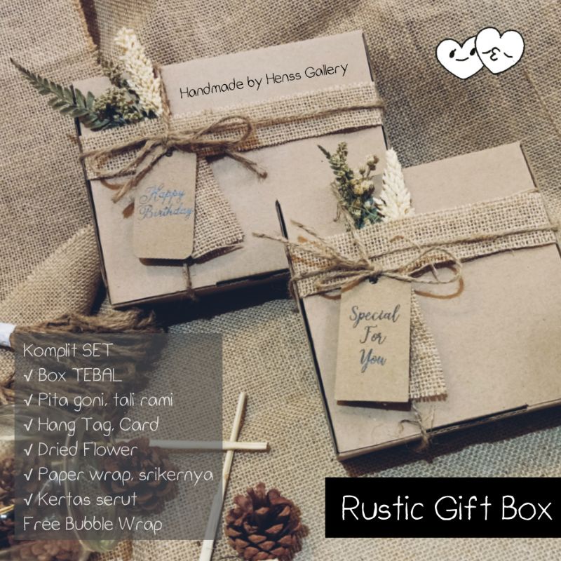 

Kotak Kado Rustik/Rustic Gift Box/Box Kado Aesthetic/Kotak Hadiah