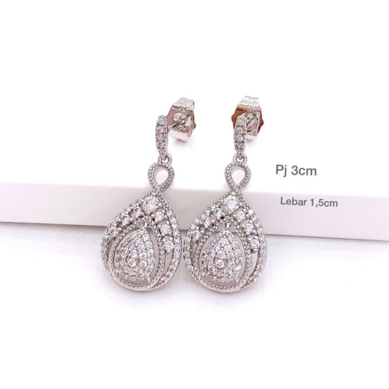 Anting silver925 Perak mirip emas asli mata kilau anti karat anti alergi anting lapis emas premium bb05