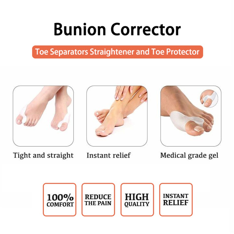 Alat Pelurus Jari Kaki Bengkok Separator Pelindung Perata Perawatan Ibu Jari Kaki Hallux Valgus