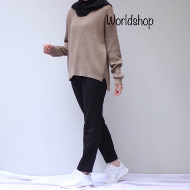 Sweater Rajut v-neck  Boxy Viona premium atasan wanita terbaru Qiya sweater