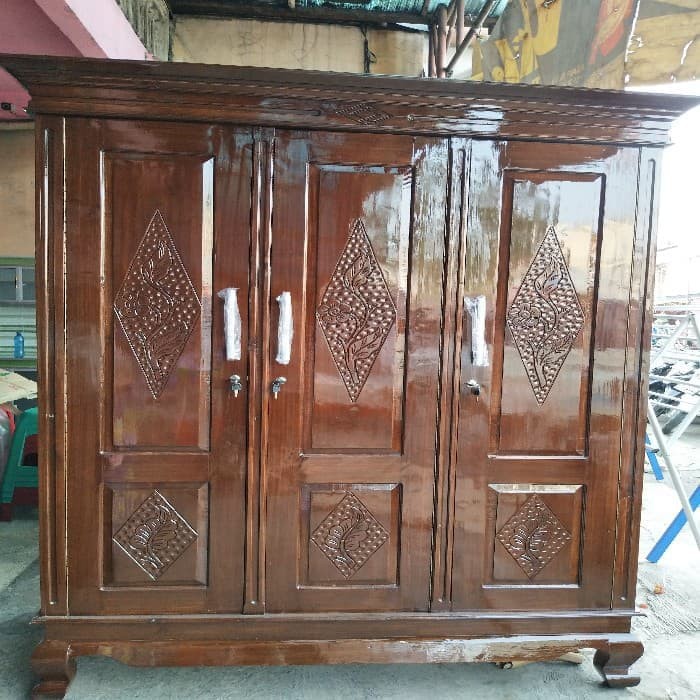  lemari  jati  lemari  kayu  jati  3  pintu  jumbo Shopee 