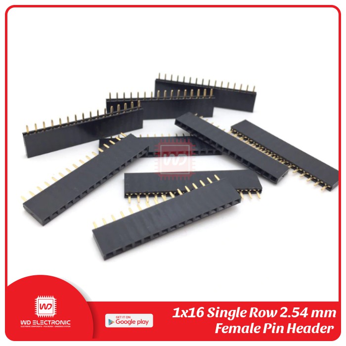 PIN HEADER SINGLE ROW 1x16 FEMALE HEADER 2.54mm