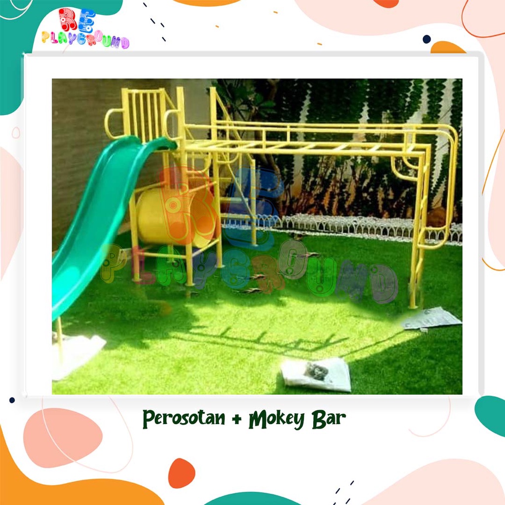 MAINAN ANAK PEROSOTAN TEROWONGAN MONKEY BAR / PLAYGROUND BESI GALVANIS