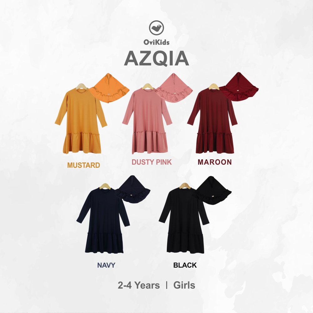 Gamis Anak Setelan Gamis Anak Azqia Pakaian Baju Anak Fashion Perempuan Muslim  OVIKIDS (2-4 Tahun)