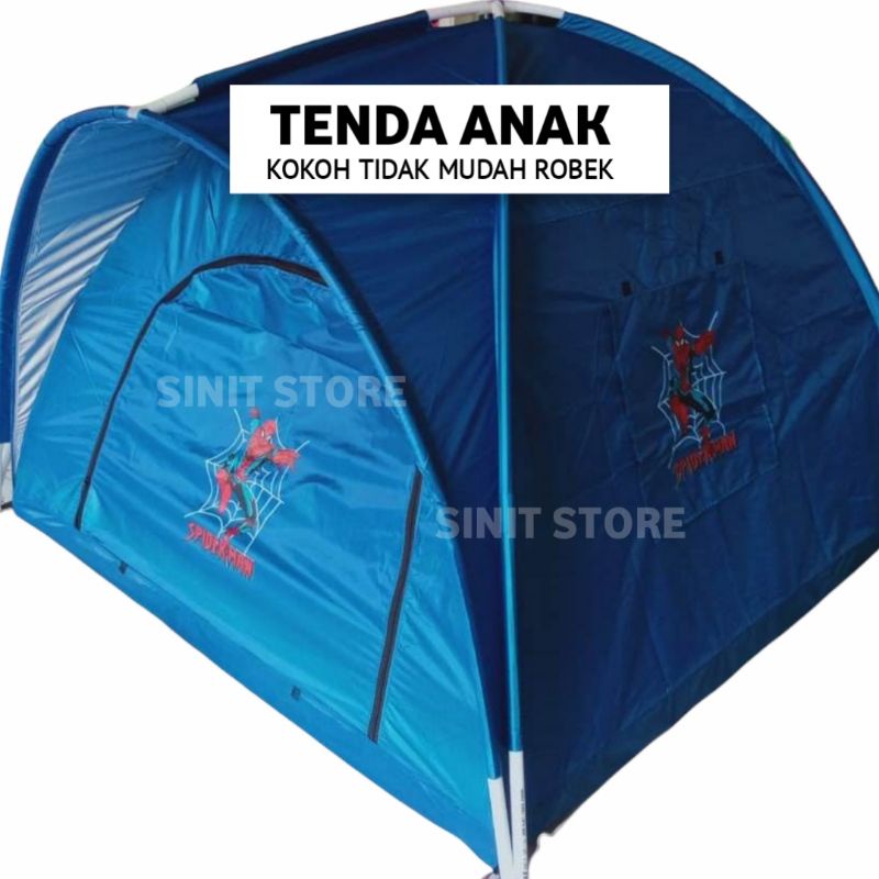 TENDA ANAK GAMBAR SPIDERMAN - TENDA ANAK WARNA BIRU - TENDA ANAK MODEL RUMAH