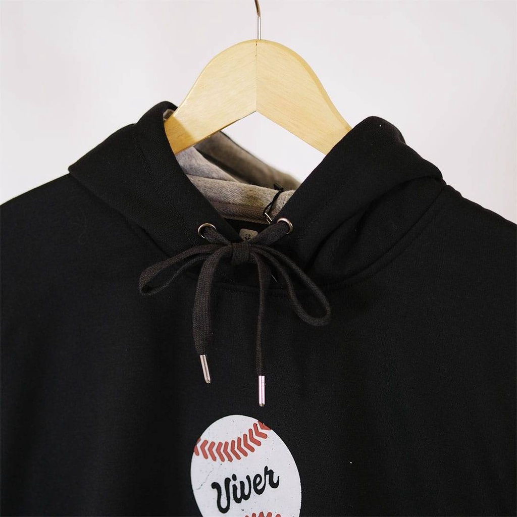 Sweater Hoodie Pria  Distro Premium OriginalHudie pria Gambar Bola Baseball Hitam Brand Lokal Bandung VIVER CONCEPT