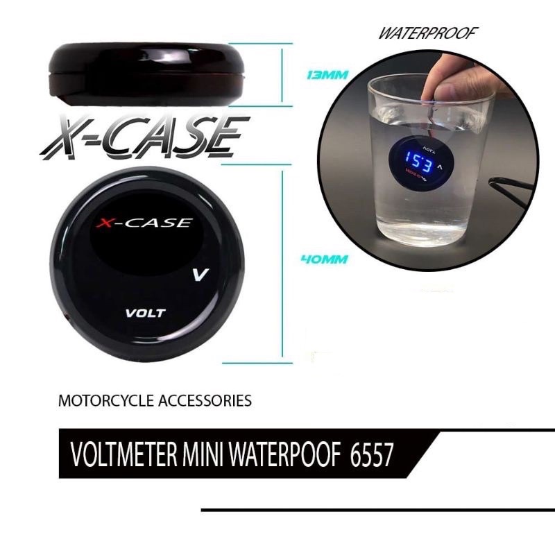 VOLMETER AKI VOLT METER PENGUKUR AKI 12 VOLT DIGITAR MODEL BULAT SLIM WATERPROOF