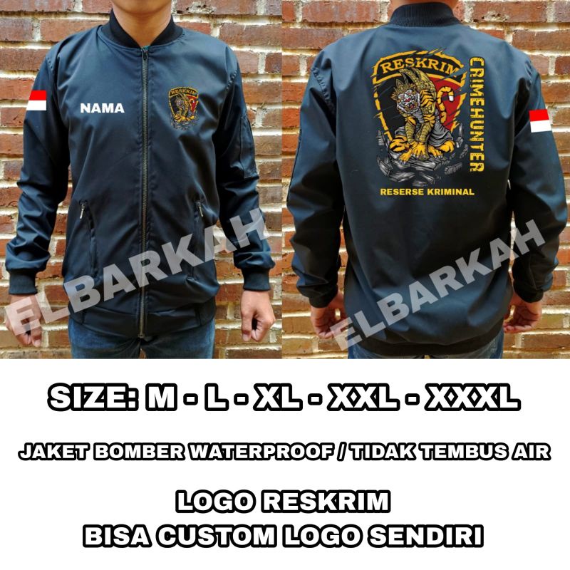 JAKET BOMBER LOGO RESKRIM JAKET BOMBER BISA CUSTOM LOGO SENDIRI jaket bomber waterfroop jaket bomber terbaru