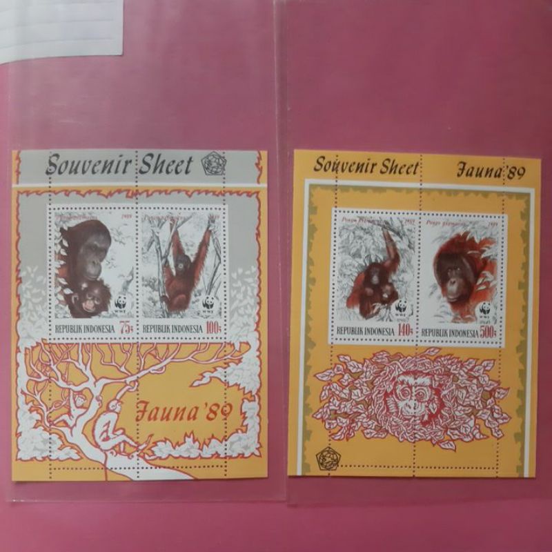 

Perangko WWF orang utan Fauna 89 set 2 sheet 4 prangko