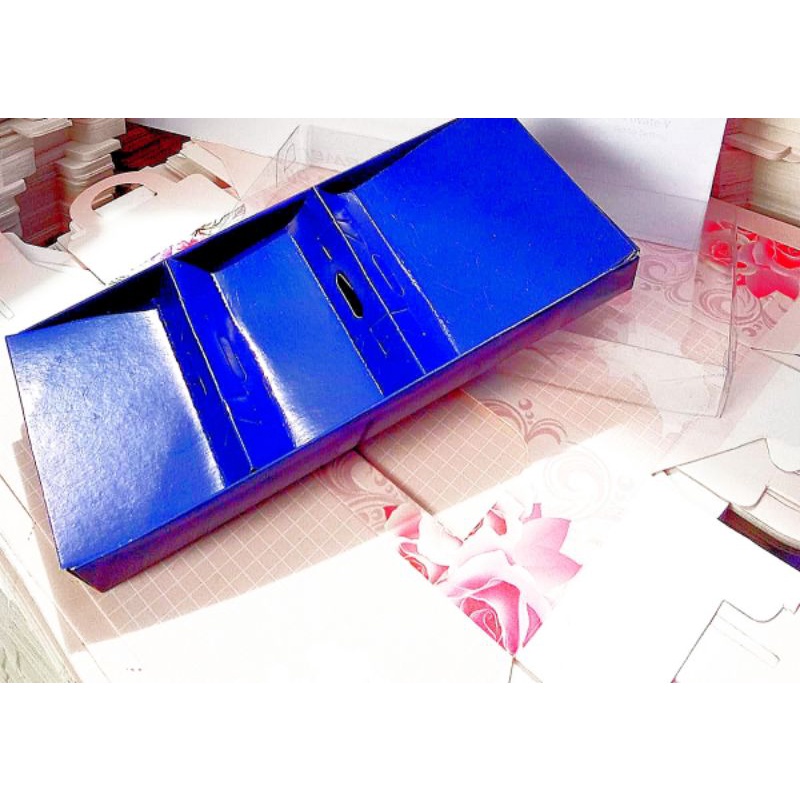 

Box sendok garpu sumpit (SGS) biru tua tutup atas mika