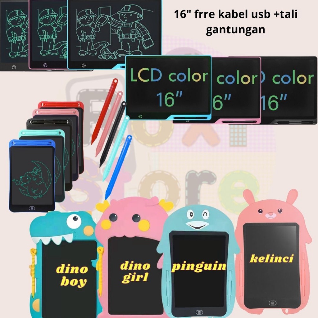 

papan tulis gambar magic board digital LCD drawing writing board tablet tab pen mainan edukasi edukatif anak