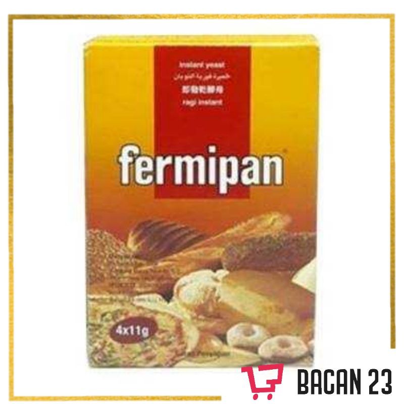 Fermipan Ragi Instant 4 x 11gr - Pengembang Adonan Instan / Bacan 23 - Bacan23