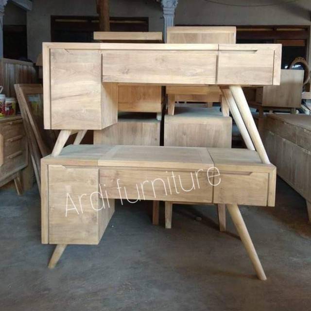 Meja kerja retro bahan kayu jati meja belajar meja kantor Meja kerja retro bahan kayu jati meja belajar meja kantor