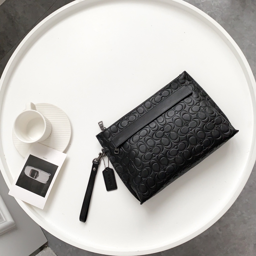 COACH 32162 embossed cowhide men's clutch