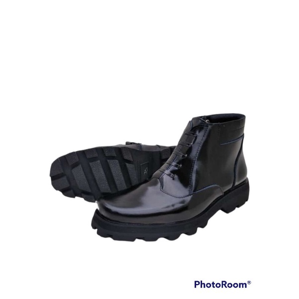 SEPATU PDL BUAT PORLI/TNI/SEKURITY KULIT KILAP ASLI