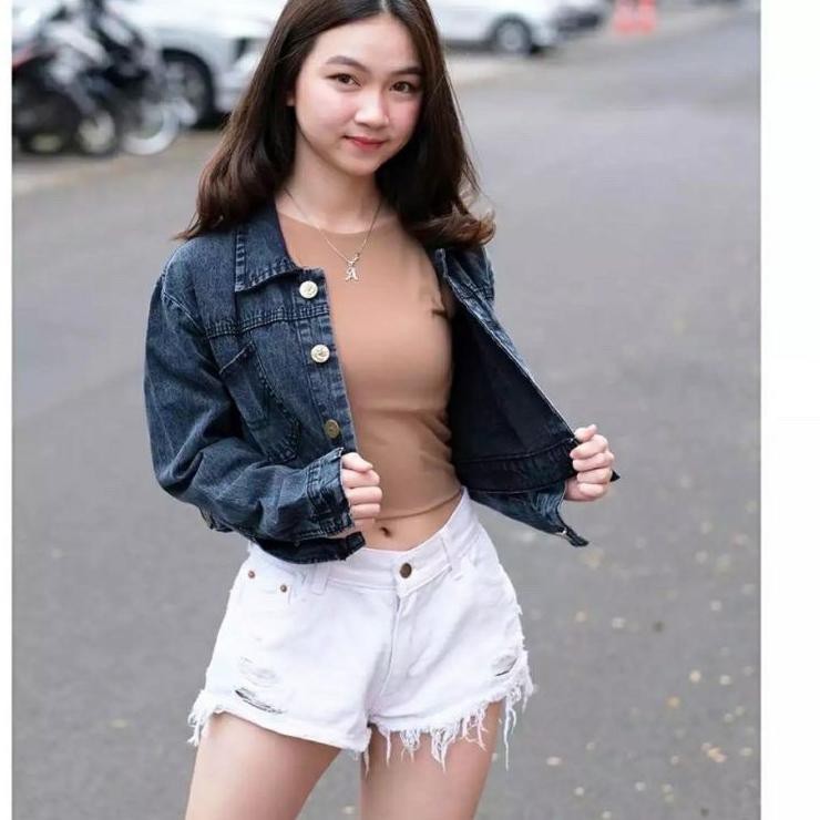 JAKET JEANS CEWEK KEKINIAN WANITA TERBARU IMPORT KOREA PEREMPUAN DEWASA REMAJA S102 