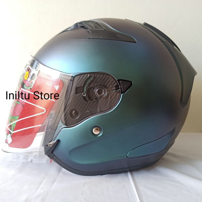 Helm Zeus ZS627 ZS-627 Matt Chamaleon Purple Half Face Openface