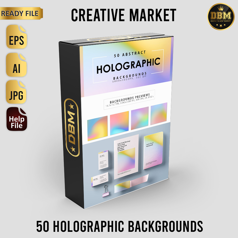 50 Holographic Backgrounds - JPEG Ultra HD