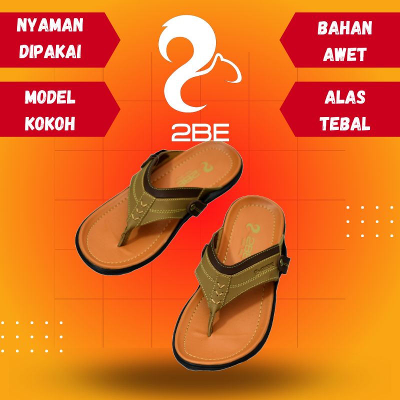 Sandal Kulit Pria 2BE 01 Original Original Sandal Jepit Kasual