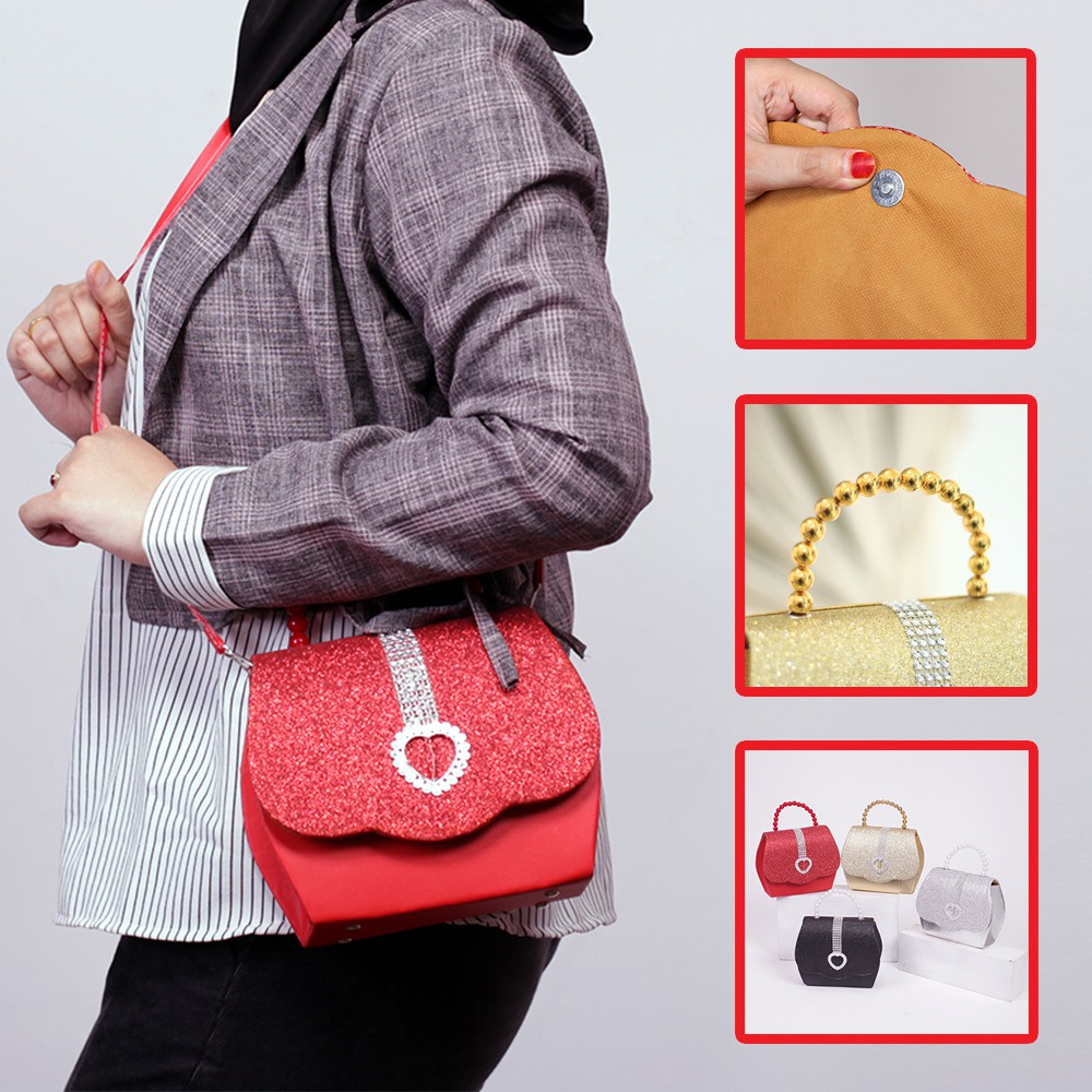 TAS SELEMPANG WANITA CANTIK KEKINIAN HARUNA SLINGBAG 2 MODEL PEMAKAIAN TAS LIPSTICK BAHAN PU EATHER