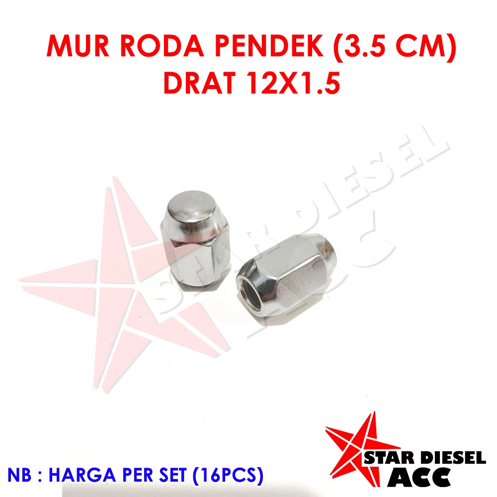 MUR RACING MOBIL DRAT 12X1.5 UKURAN 3.5CM MUR RODA HILUX BAUT RODA FORTUNER ROCKY TAFT KATANA