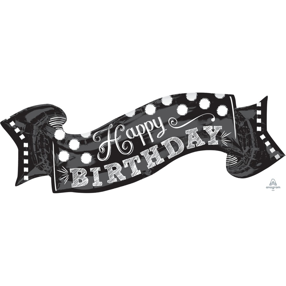 

40" Black & White Chalkboard Birthday Statement