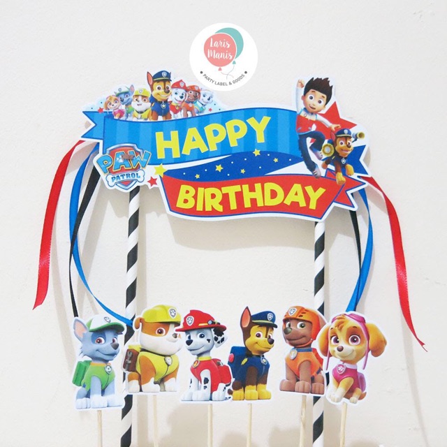 Cake Topper Hiasan Kue Ulang Tahun Paw Patrol  Shopee 