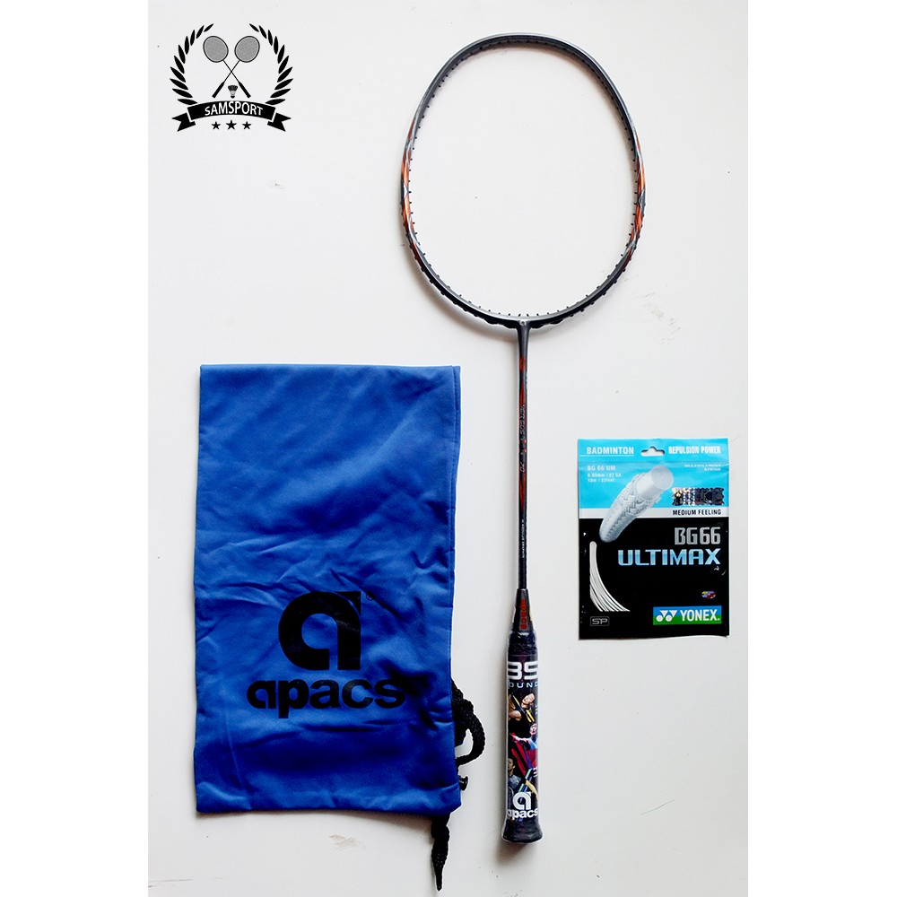 Raket Badminton Apacs Versus 70 Original Full Senar dan Tas Sarung