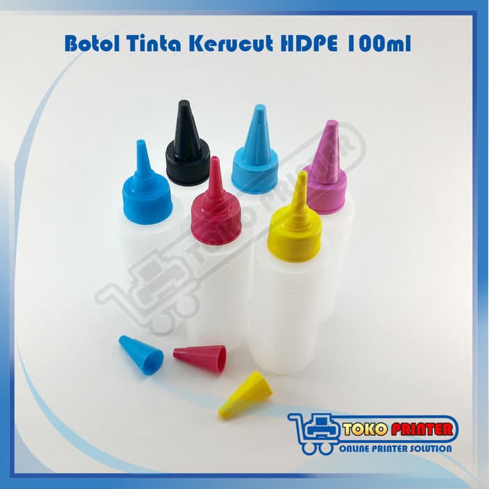 Jual Botol Tinta Kerucut HDPE 100ml